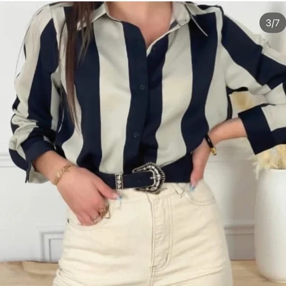 Zara NWT striped blouse 7885/138 - Picture 3 of 5